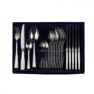 Zestaw posrebrzanych sztućców obiadowych, oksydowany - 24 szt.