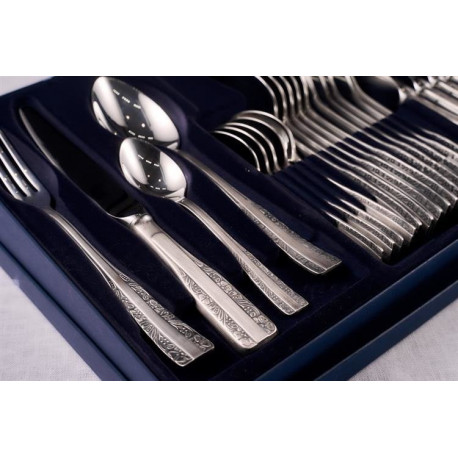 Zestaw posrebrzanych sztućców obiadowych, oksydowany - 24 szt.