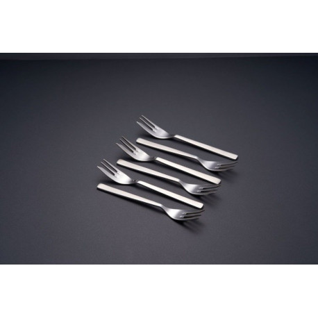 Zestaw widelczyków do ciast, posrebrzanych, satynowy - 6 szt. (model północny)